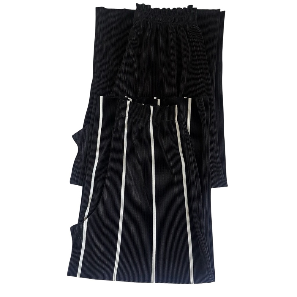 zara wide leg textured palazzo pants bundle